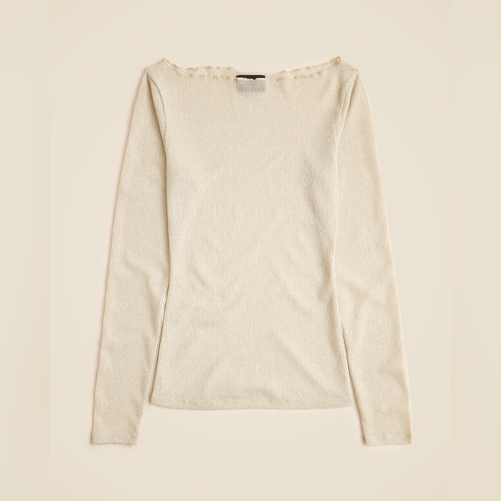NWT JCrew Collection sheer metallic boatneck top